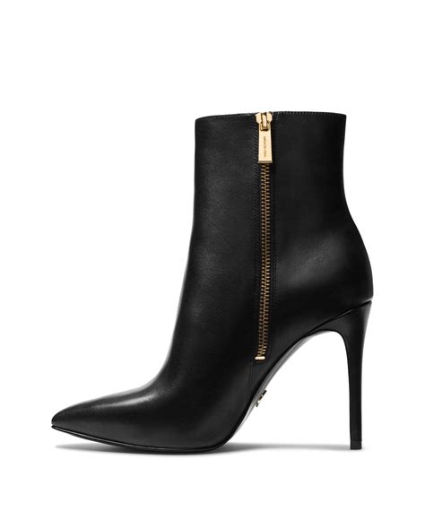 michael kors leather black ankle booties heels|michael kors black slip on.